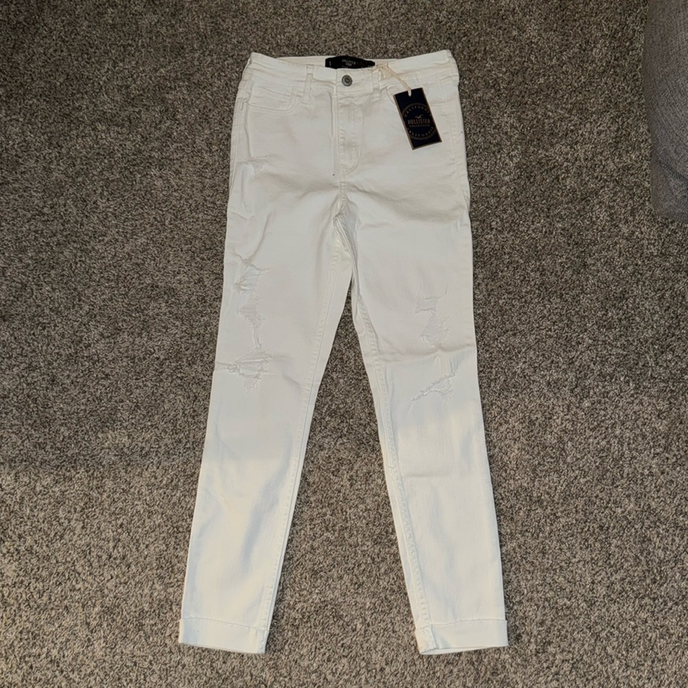 Hollister white skinny jeans